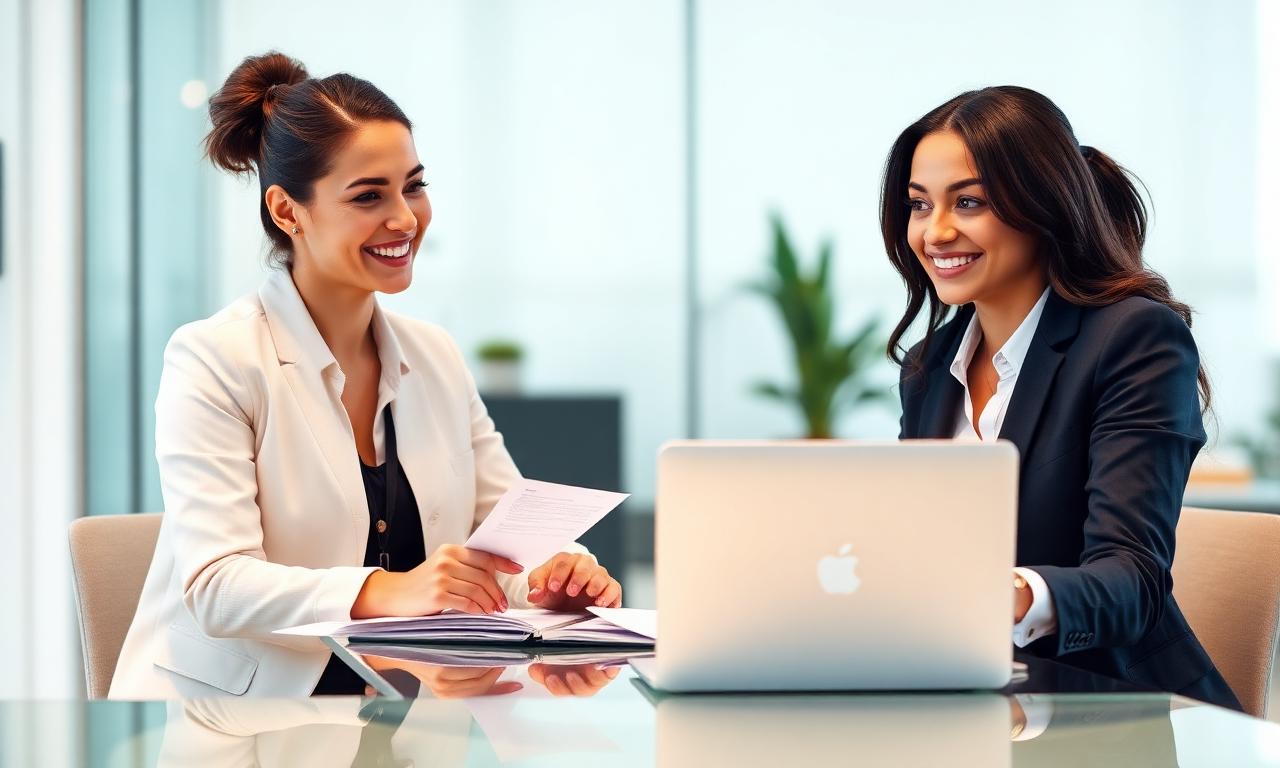 Rosy y una asistente trabajando juntas con un estilo profesional y fresco